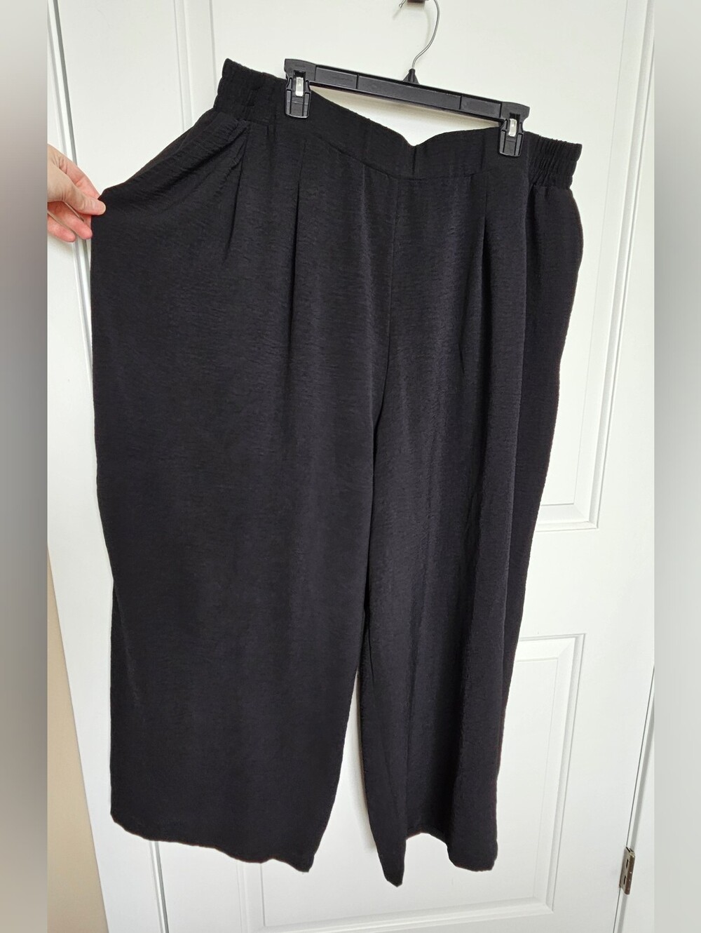 Women's Plus Size 3XL Wide-Leg Pull-On Pants in Black